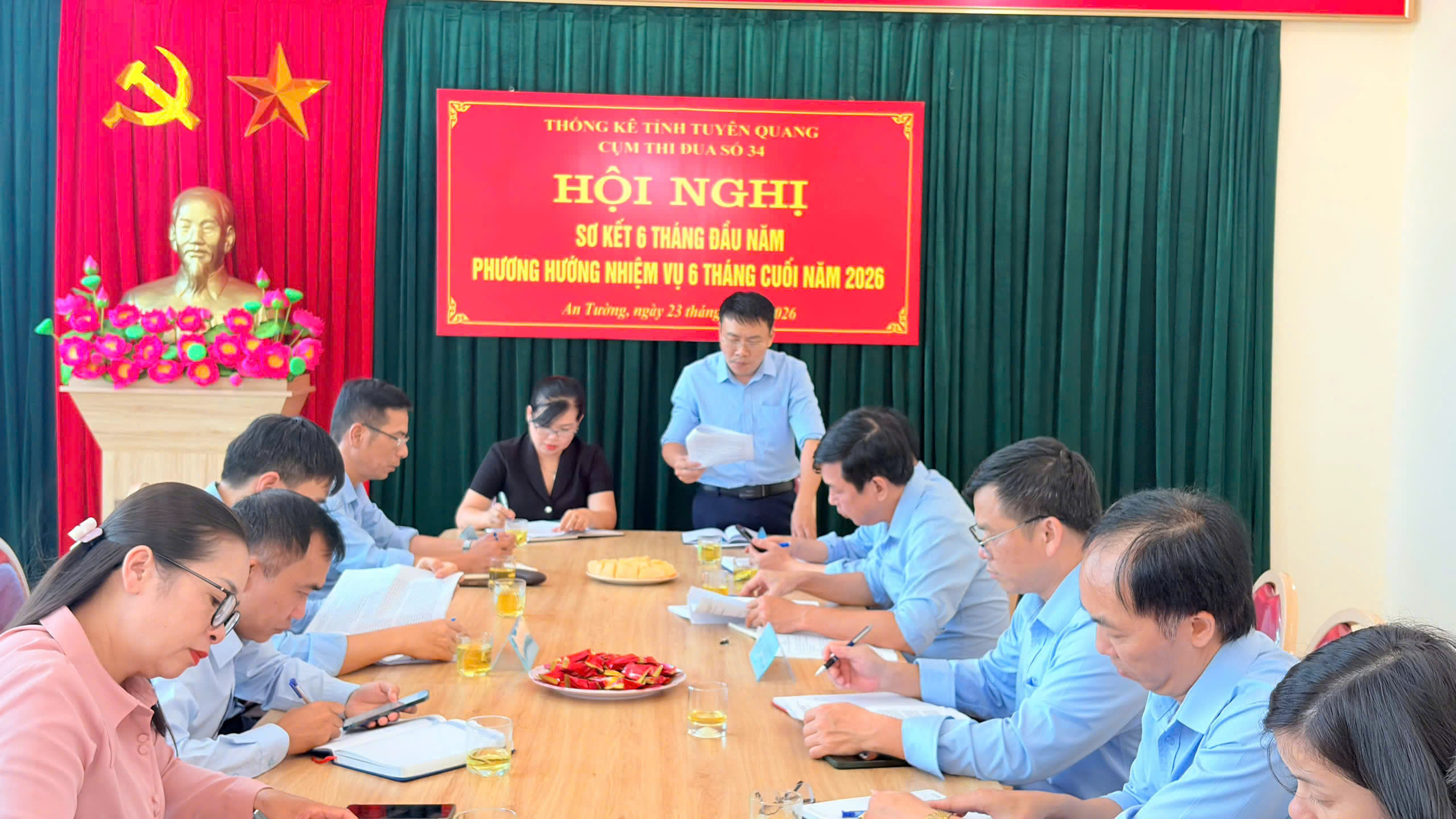 Cụm thi đua số 34, Thống kê tỉnh Tuyên Quang tổ chức Hội nghị sơ kết 6 tháng đầu năm và phương hướng nhiệm vụ 6 tháng cuối năm 2026
